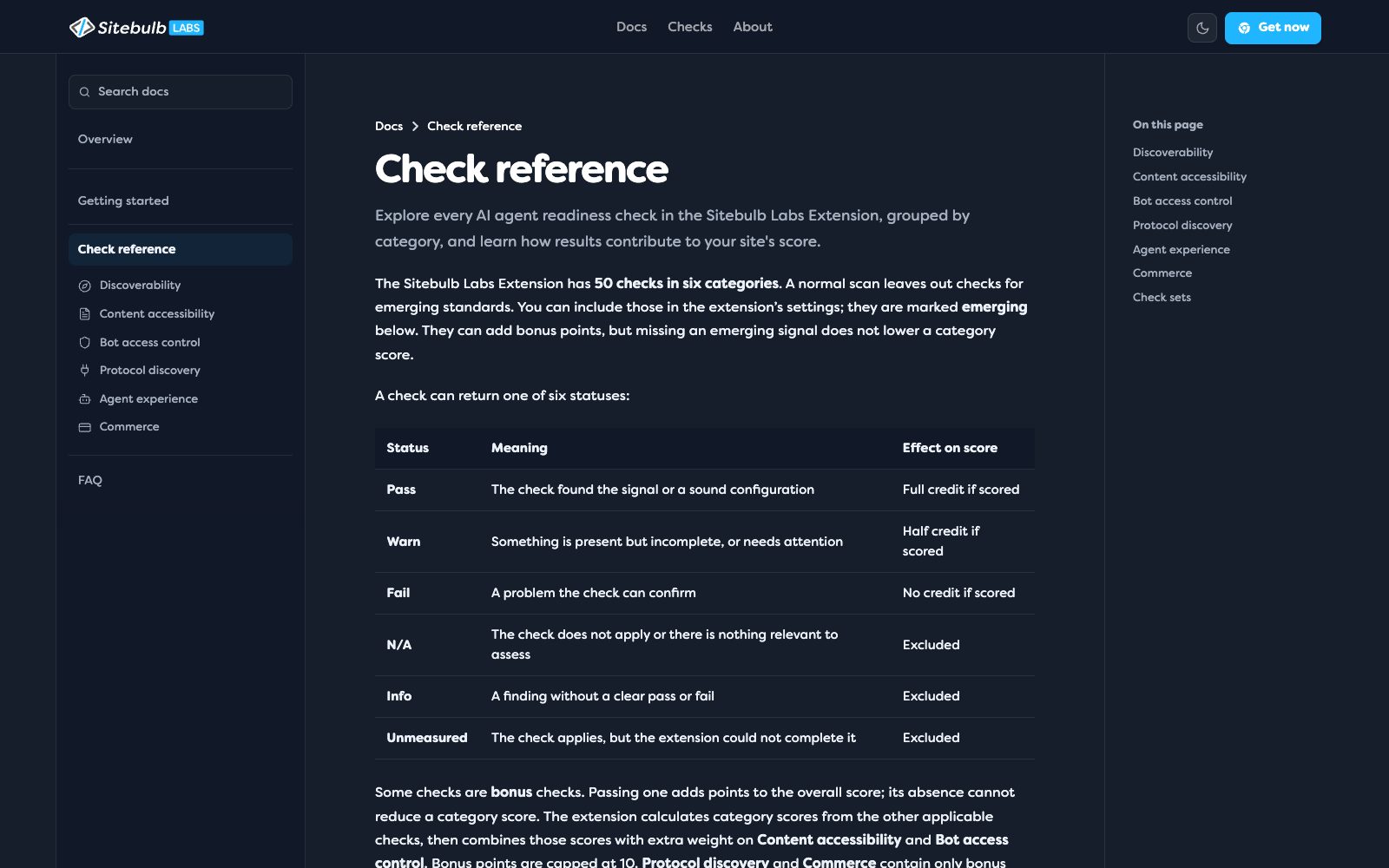 Check reference docs page